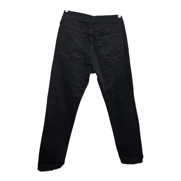 GAP jeans women's size 27 black mid rise ankle fray girlfriend denim - Picture 4 of 12